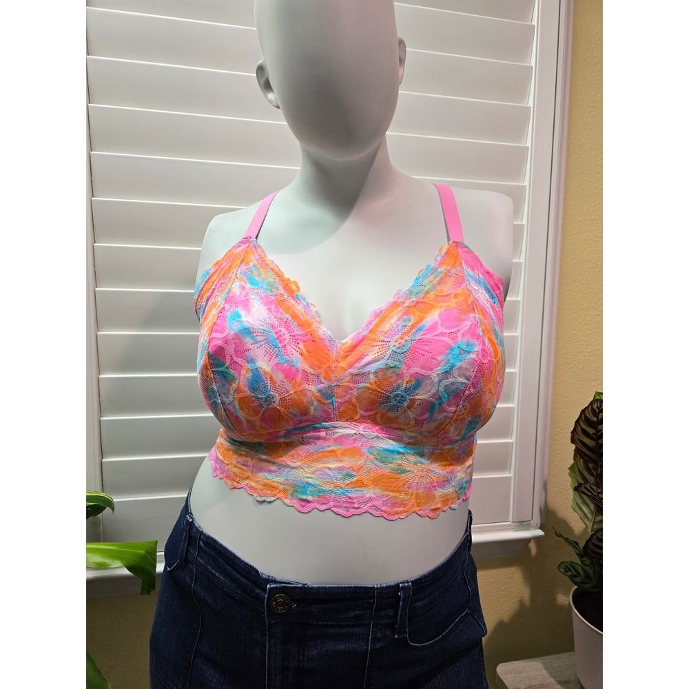 Multicolor Lace Floral Fairy Bralette Plus Size XXXL 3X